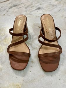 Stylish Brown Strappy Block Heels