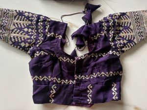 Elegant Lilac Saree with Embellished Blouse