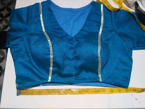 Teal Saree With Blouse
