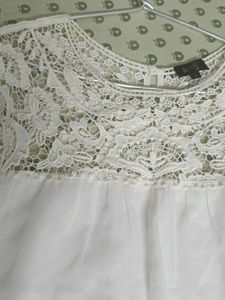 Korean White Blousson Top