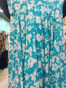 Blue Floral Anarkali Kurta