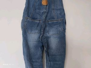 Distressed Denim Overalls