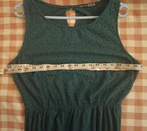 Dark Green Broderie Anglaise Dress