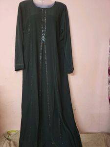 Elegant Green Abaya with Embellishments