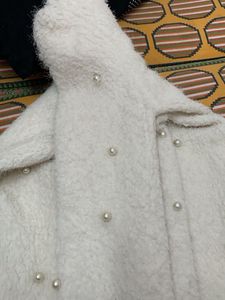 Elegant Pearl Embellished Coat