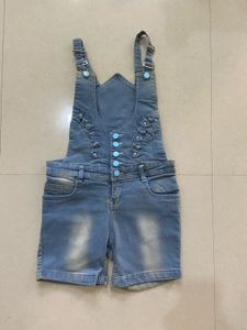 Denim Blue Dungaree with Shorts