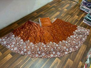 beautiful orange lahenga choli