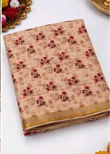 New soft linen cotton saree Brown