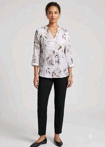 Stylish Abstract Print Tunic Top