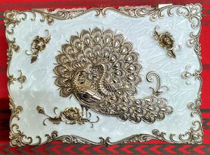 Elegant Silver Plated Peacock Jwellery Box