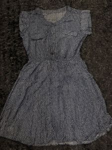 flared short dress with waist tug