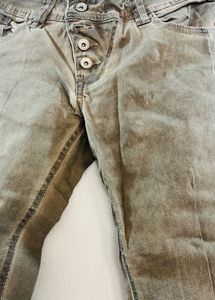 Y2k Olive Button-Up Jeans