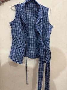 Chic Plaid Tie-Up Halter Top