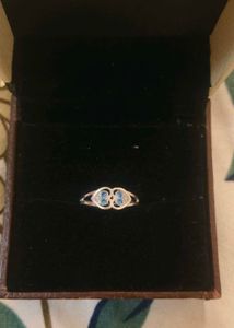 Charming Silver Ring with Blue Stones