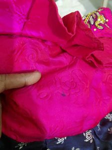 Designer Pink &amp; Navy Lehenga Choli Set