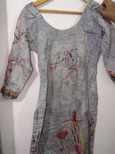 Grey Printed Kurta
