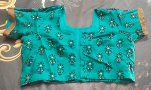 sea green beautiful flower design saree