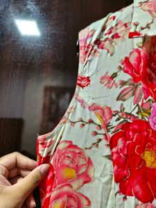 Floral Sleeveless Midi Shirt Dress