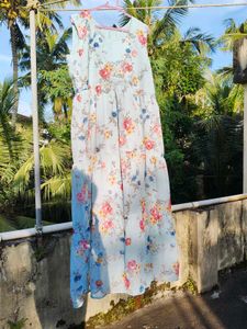 Chic Floral Print Tiered Dress