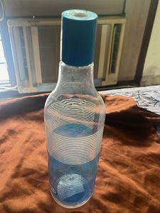 Stylish Blue &amp; White Striped Water Bottle