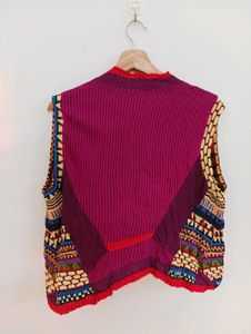 Vibrant Patterned Knit Vest