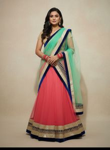 Elegant Pink & Green Lehenga Choli Set