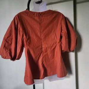 Stylish V-Neck Puff Sleeve Top