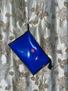 Vibrant Blue Cosmetic Pouch