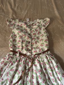 Floral Print Dress with Belt