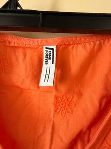Vibrant Orange Button-Up Dress