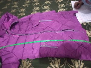 Purple Quilted Puffer Coat