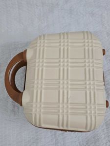 Stylish Cream Plaid tiny luggage