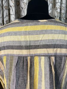 Striped Cotton Kurta with Embroidered Yoke