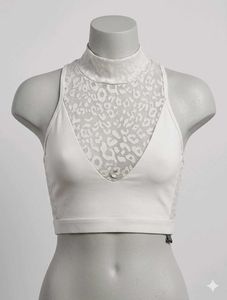 Victoria's secret Mock Neck Leopard Mesh Crop Top