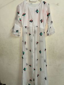 White Embroidered Kurta with pants