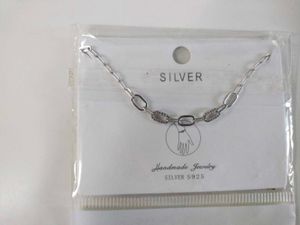 Silver Link Bracelet with CZ Accents