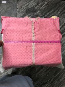 pink kurti with skirt Set