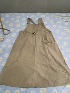 Khaki Pinafore Dress