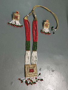 Indian Beaded Necklace & Earring Set