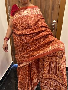 Salee🎉🎉🎉Beautiful Brown Saree Silk(without Blouse)❤️