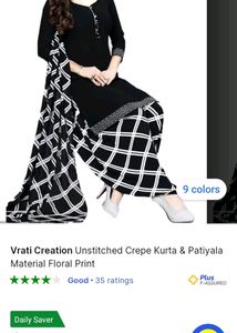 Black And White Unstitched Dress Material