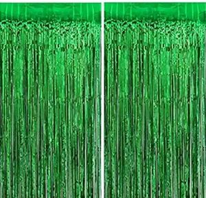 Green Foil Fringe Curtain