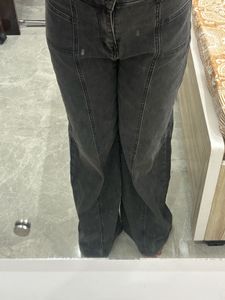 Stylish Grey Wide-Leg Jeans