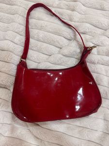 SAVANA Red Patent Shoulder Bag