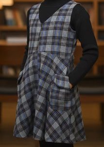 Gray Plaid Dress