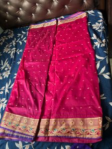 Vibrant Pink Saree with Stitched Blouse