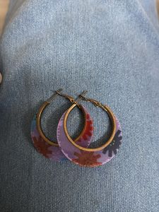 Funky Patterned Hoop Earrings