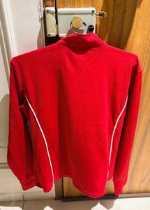 Bright Red Quarter Zip gym tshirt