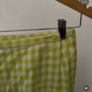 Green checkered wrap around Skirt