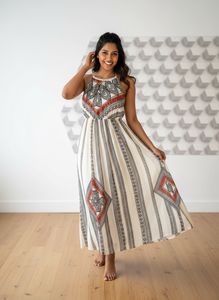 Boho Print Halter Maxi Dress